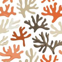 Whimsical Coral Pattern with Earthy Tones vector
