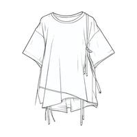 Minimalist Sketch of Loose Fit ShortSleeve TShirt vector