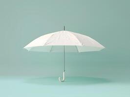 An open white umbrella on a green background photo