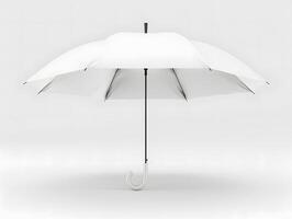 White umbrella on a grey background 3d render photo