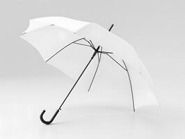 An open white umbrella on a white surface photo