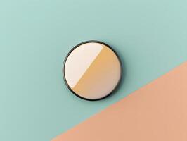 A round mirror on a colorful background photo