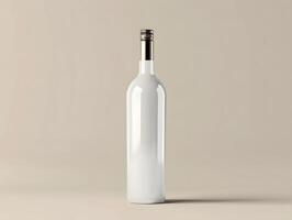 A white bottle with a black cap on it photo