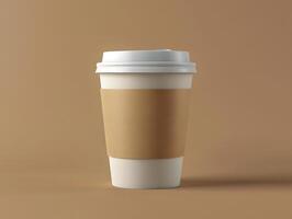 Blank Paper Coffee Cup Mockup with isolated background photo