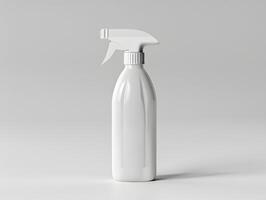 White spray bottle label mockup with isolated view photo