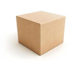 3D Cardboard Box Mockup with a Clean Isolated Background photo