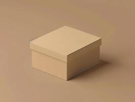 A cardboard box on a beige background photo