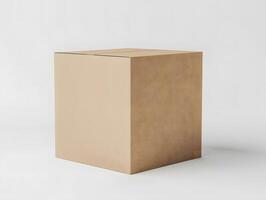 Plain Square Packaging Box Mockup for Label and Branding photo