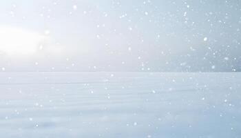 A person standing on a snowy hill with a snow storm photo