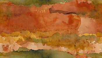A painting of a watercolor painting of orange and green photo