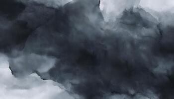 A painting of a dark cloud with a white sky photo