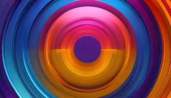 Abstract colorful circular background with a circular center photo
