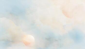 A painting of a blue sky with clouds photo