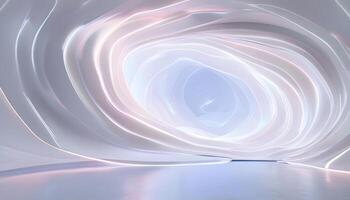 A white tunnel with a light coming out of it photo