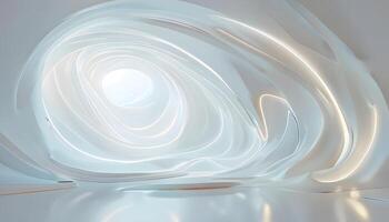 A white room with a spiral shape photo