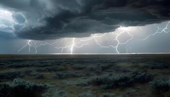 A stormy sky with lightning and clouds photo