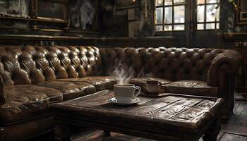 A coffee cup on a table photo