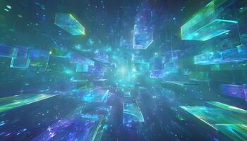 Abstract 3d animation of cubes moving in a tunnel photo
