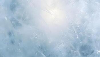 Frosty blue background with ice crystals photo