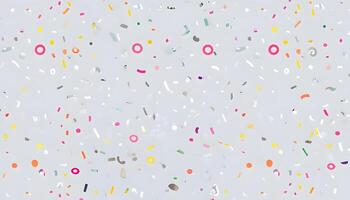A colorful confetti pattern on a white background photo