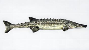 A fish with a long tail on a white background photo