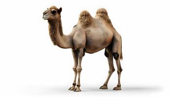 A camel is standing on a white background photo