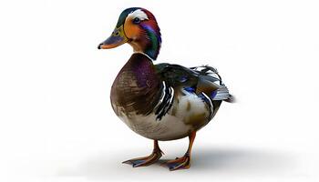A duck standing on a white background photo