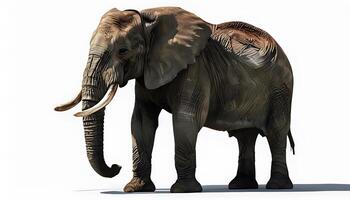 An elephant standing on a white background photo