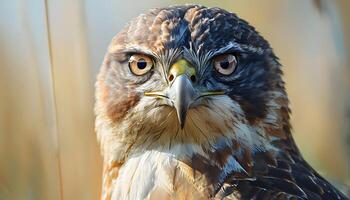 A close up of a bird's face photo
