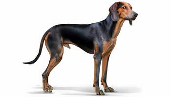 A dog standing on a white background photo