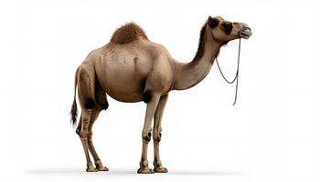 A camel standing on a white background photo