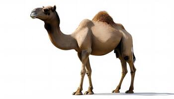 A camel is standing on a white background photo