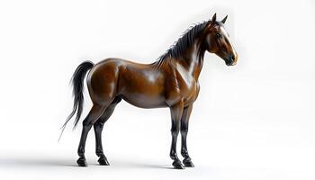 A horse standing on a white background photo
