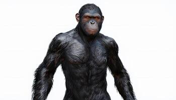 A 3d rendering of a chimpanzee photo