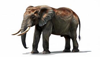 An elephant standing on a white background photo