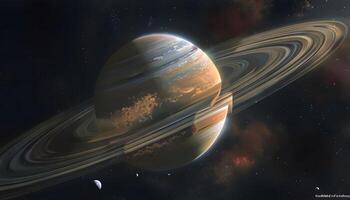 Saturn, the largest planet in the solar system, is seen in this image photo