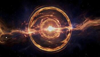 An image of a black hole with a bright light photo