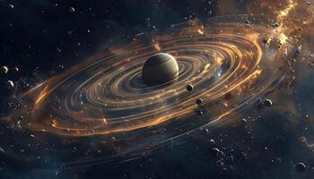 An artist's rendering of a planet with a ring around it photo