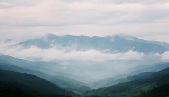 A mountain range with a valley in the middle photo