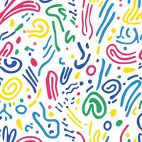 Abstract Colorful Lines and Shapes in a Playful Pattern vector