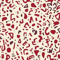 Red and White Abstract Pattern with Scribbles and Doodles vector
