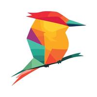 Geometric LowPoly Illustration of a Vibrant Bird vector