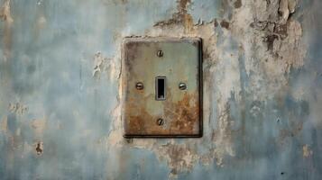 weathered light switch on photo