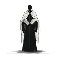 Traditional Judge Figure in Robes with Dramatic Shadows vector
