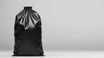 Full black garbage bag ready for recycling photo