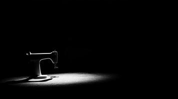 Classic sewing machine with dramatic spotlight effect photo