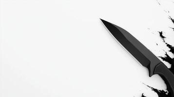 Hunting knife with black handle photo