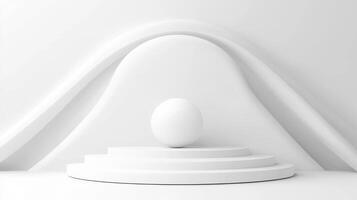 Abstract white stage with sphere shape photo