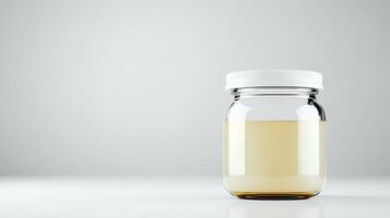 Front view jar with clear liquid photo