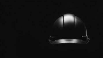 Dramatically lit hard hat black photo